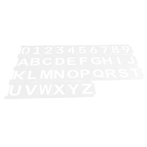 Homoyoyo Wiederverwendbare Buchstaben Schablonen Alphabet Zahlen Vorlagen aus Kunststoff Waschbar und Abwischbar DIY Malvorlagen für Wiederverwendbare Bastelhilfe von Homoyoyo