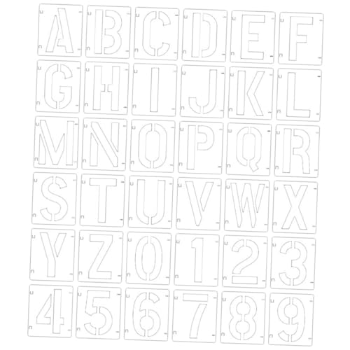 Homoyoyo Wiederverwendbare DIY Schablonen mit Buchstaben und Zahlen aus Langlebigem Geruchlosem Material Waschbar und Glatt für Wand und Kunstprojekte für Malerei und Basteln Homoyoyo Wiederverwendbare DIY Schablonen mit Buchstaben und Zahlen aus Langlebigem Geruchlosem Material Waschbar und Glatt für Wand und Kunstprojekte für Malerei und Basteln von Homoyoyo