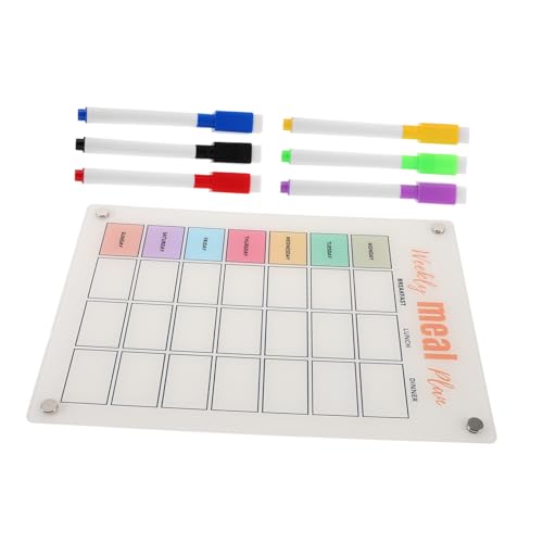 Homoyoyo Wochenplaner-Kühlschrankmagnete täglicher Notizblock-Kalender Kühlschrank Wochenplaner Magnetischer, trocken abwischbarer Planer Einkaufsliste Magnetauflage Kunstharz Transparent von Homoyoyo