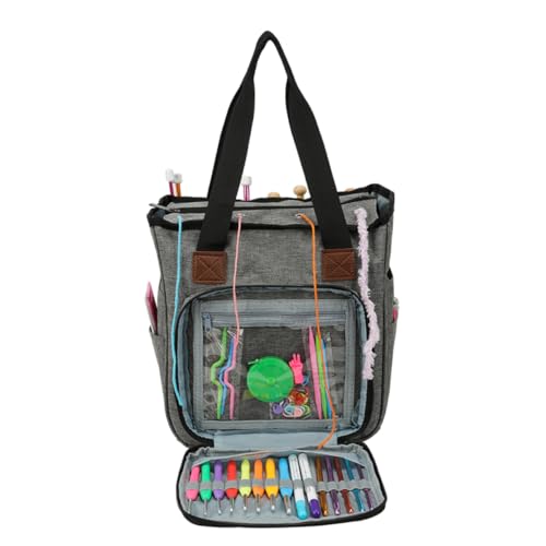 Homoyoyo Wollgarn Aufbewahrungstasche Kit Organizer für Strick und Häkelzubehör Schultertasche für Persönliche und Haushaltsartikel Unterwegs von Homoyoyo