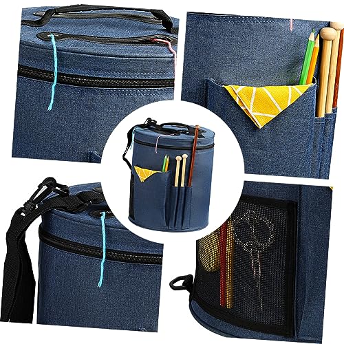 Homoyoyo Wool Ball Storage Bag Oxford Strapazierfähige Stricktasche mit Viel Stauraum für Wolle Stricknadeln und Zubehör Tragetasche mit Schultergurt für Müheloses Transportieren von Homoyoyo