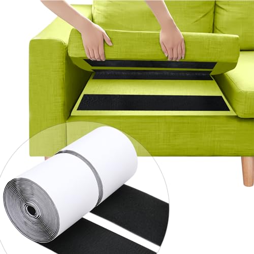 Hompie Selbstklebende Streifen, 3 m x 11,2 cm, strapazierfähig, starke Rückseite, Klebeband, Nylongewebe, Befestigungsbänder zum Nähen, Basteln, für den Innen- und Außenbereich (schwarz) von Hompie