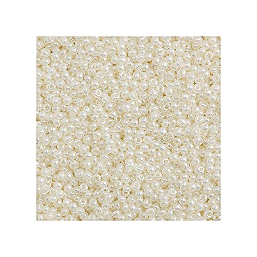 250 g Preciosa-Samen-Perlen - Elfenbein / Perle, 10/0 ca. 2,3 mm (PRECIOSA seed beads - ivory / pearl, 10/0 approx. 2.3 mm) von Homry