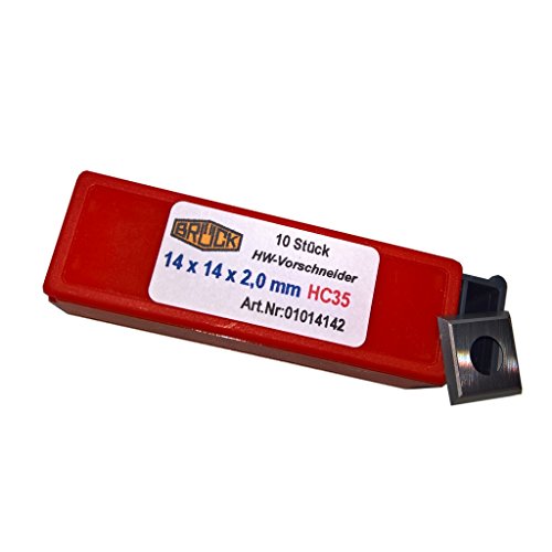 Brück HM Vorschneider HW 14x14x2mm Wendeplatten Wendemesser 10 Stück 01014142 von Homry