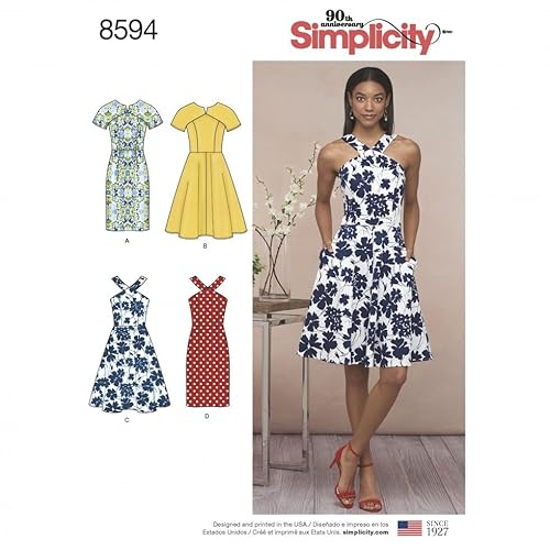 Simplicity Schnittmuster 8594 Kleider H5 von Homry
