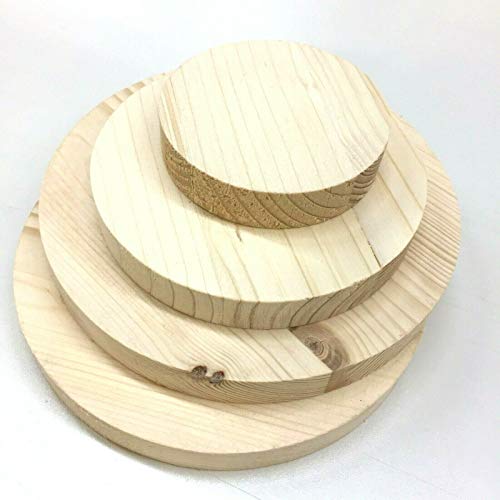 Sticker Design Shop Runde Holzscheibe Rund Holz Fichte Leimholz Platte 18mm 40-600mm (450mm) von Homry