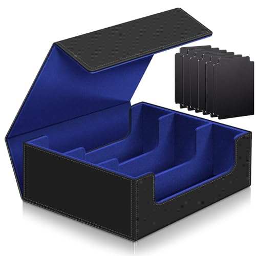 1800+ Card Deck Case for Trading Cards, Leder Magnetverschluss Commander Card Storage Box Magic Card Holders Fit for YuGiOh, MTG and Sport Cards (Deep Blue) von Homthy