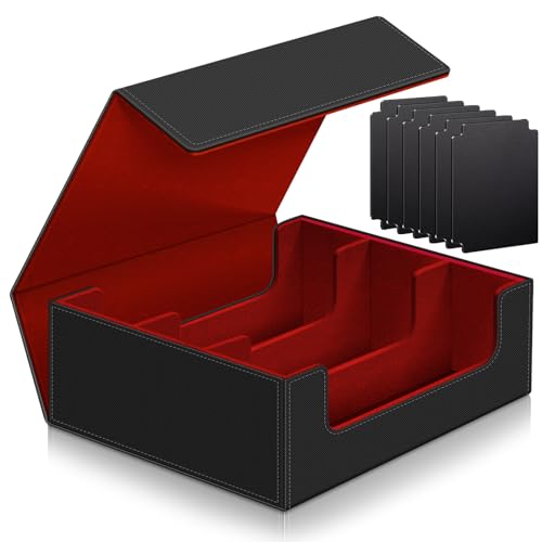 1800+ Card Deck Case for Trading Cards, Leder Magnetverschluss Commander Card Storage Box Magic Card Holders Fit for YuGiOh, MTG and Sport Cards (Red) von Homthy