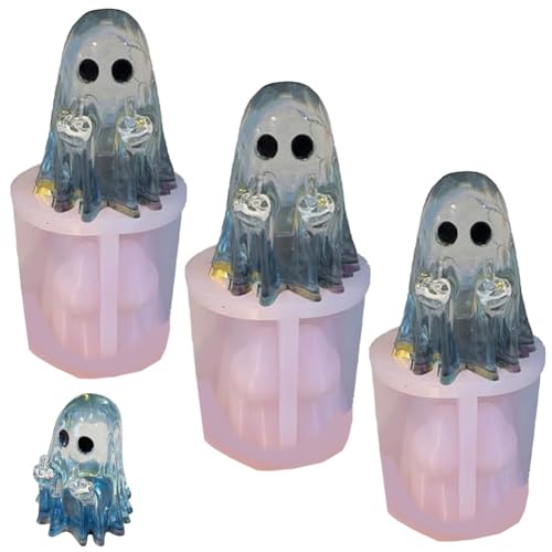 Handgefertigte Mittelfinger-Geist-Ornament-Harzform, Halloween-Geist-Figur, Mittelfinger, Lustige Statue, Dekor, Heimdekoration, Geschenke, DIY-Bastelharz, Gießformen, Transparent, 3D(3PCS) von Homtrator