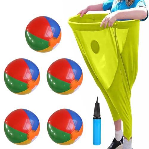 Homtrator Oma-Hosen-Hofspiel, Oma-Hosen-Outdoor-Spiel mit Hüpfbällen, riesige Wurfspiele for die Freizeit im Freien, Team-Staffel-Familientreffen-Party-Feldparty-Spielset von Homtrator