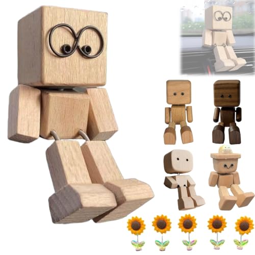 Homtrator Schüttelnde Holzmann-Figur, Charmante Kleine Holzfigur, Die Schwankt, Handgefertigte Actionfigur mit Füßen, Puppen-Dekoration für Das Armaturenbrett Im Auto,wackelkopf-nerdpuppen Homtrator Schüttelnde Holzmann-Figur, Charmante Kleine Holzfigur, Die Schwankt, Handgefertigte Actionfigur mit Füßen, Puppen-Dekoration für Das Armaturenbrett Im Auto,wackelkopf-nerdpuppen von Homtrator