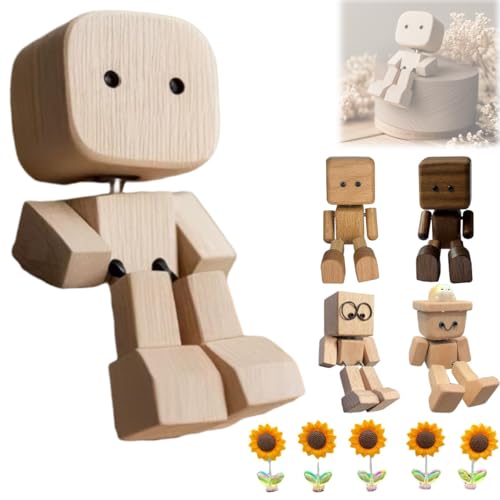 Homtrator Schüttelnde Holzmann-Figur, Charmante Kleine Holzfigur, Die Schwankt, Handgefertigte Actionfigur mit Füßen, Puppen-Dekoration für Das Armaturenbrett Im Auto,wackelkopf-nerdpuppen Homtrator Schüttelnde Holzmann-Figur, Charmante Kleine Holzfigur, Die Schwankt, Handgefertigte Actionfigur mit Füßen, Puppen-Dekoration für Das Armaturenbrett Im Auto,wackelkopf-nerdpuppen von Homtrator