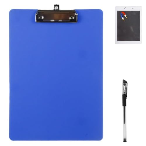 Klemmbrett Mit Magnet, Magnetisches Klemmbrett Für Kühlschrank, Klemmbrett Für Krankenpfleger, Lehrer, Bauklemmbrett Mit Magnetischer Rückseite, Multifunktionale, Wasserdichte(Blue,1PC) von Homtrator