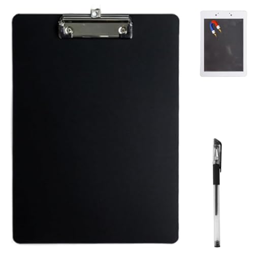 Klemmbrett Mit Magnet, Magnetisches Klemmbrett Für Kühlschrank, Klemmbrett Für Krankenpfleger, Lehrer, Bauklemmbrett Mit Magnetischer Rückseite, Multifunktionale, Wasserdichte(Schwarz,1PC) von Homtrator