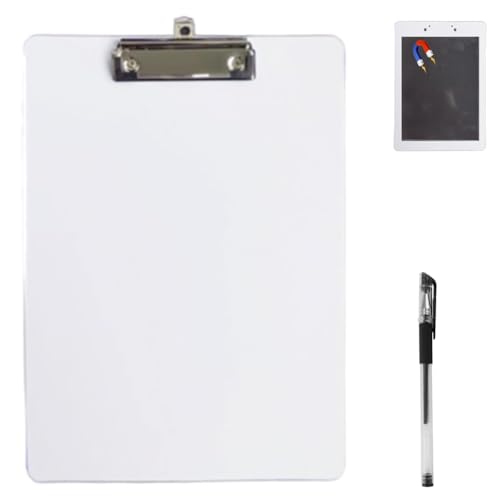 Klemmbrett Mit Magnet, Magnetisches Klemmbrett Für Kühlschrank, Klemmbrett Für Krankenpfleger, Lehrer, Bauklemmbrett Mit Magnetischer Rückseite, Multifunktionale, Wasserdichte(Weiß,1PC) von Homtrator