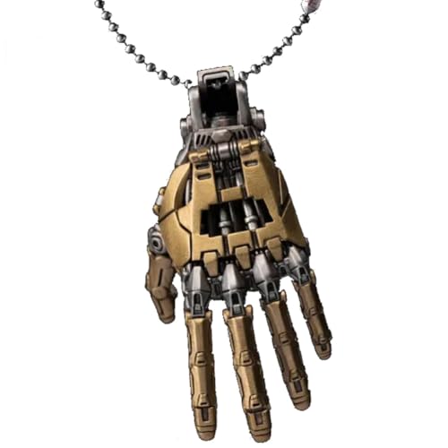 Mechanische bionische Hand, limitierte Auflage for Vatertag – Handwerker, Anhänger einer mechanischen bionischen Hand, präziser, massiver, komplizierter, beweglicher Roboter-Charm-Schmuck(Gold) von Homtrator