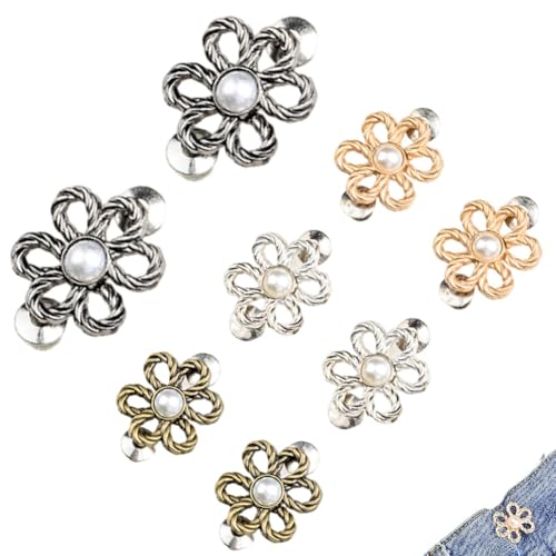 Waist Adjuster Clip, Pants Clips to Tighten Waist for Jeans, Waists Adjusting Flower Jeans Button for Loose von Homtrator