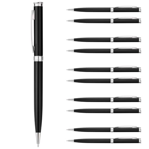 Homucasa 10 Stück Kugelschreiber Hochwertig Metall,Dreh Kugelschreiber Schwarz Set,mit Schwarz Tinte,Druckkugelschreiber Ergonomisch für Business, Büro,Schule Homucasa 10 Stück Kugelschreiber Hochwertig Metall,Dreh Kugelschreiber Schwarz Set,mit Schwarz Tinte,Druckkugelschreiber Ergonomisch für Business, Büro,Schule von Homucasa
