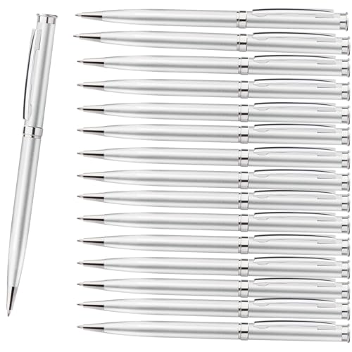 Homucasa 100 Stück Kugelschreiber Hochwertig Metall,Dreh Kugelschreiber Silber Set,mit Blau Tinte,Druckkugelschreiber Ergonomisch für Business, Büro,Schule Homucasa 100 Stück Kugelschreiber Hochwertig Metall,Dreh Kugelschreiber Silber Set,mit Blau Tinte,Druckkugelschreiber Ergonomisch für Business, Büro,Schule von Homucasa