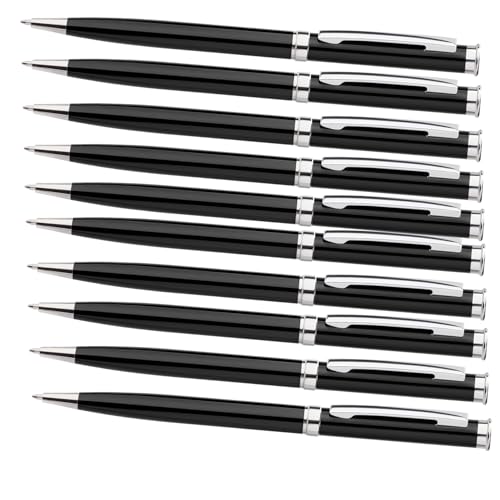 Homucasa 30 Stück Kugelschreiber Hochwertig Metall,Dreh Kugelschreiber Schwarz Set,mit Schwarz Tinte,Druckkugelschreiber Ergonomisch für Business, Büro,Schule von Homucasa