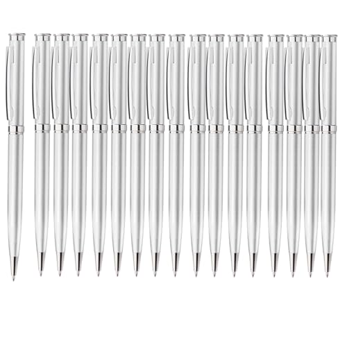 Homucasa 30 Stück Kugelschreiber Hochwertig Metall,Dreh Kugelschreiber Silber Set,mit Blau Tinte,Druckkugelschreiber Ergonomisch für Business, Büro,Schule Homucasa 30 Stück Kugelschreiber Hochwertig Metall,Dreh Kugelschreiber Silber Set,mit Blau Tinte,Druckkugelschreiber Ergonomisch für Business, Büro,Schule von Homucasa