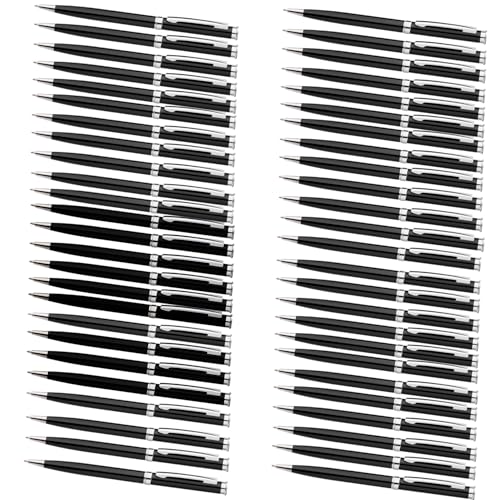 Homucasa 50 Stück Kugelschreiber Hochwertig Metall,Dreh Kugelschreiber Schwarz Set,mit Schwarz Tinte,Druckkugelschreiber Ergonomisch für Business, Büro,Schule Homucasa 50 Stück Kugelschreiber Hochwertig Metall,Dreh Kugelschreiber Schwarz Set,mit Schwarz Tinte,Druckkugelschreiber Ergonomisch für Business, Büro,Schule von Homucasa
