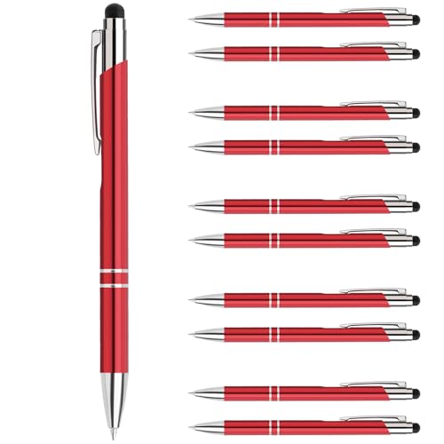 Homucasa Kugelschreiber Hochwertig,10er Kugelschreiber mit Touchpen Ergonomischer für Business, Büro,Schule,Rot mit Schwarz tinte Homucasa Kugelschreiber Hochwertig,10er Kugelschreiber mit Touchpen Ergonomischer für Business, Büro,Schule,Rot mit Schwarz tinte von Homucasa