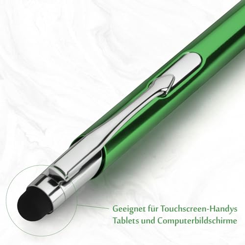 Homucasa Kugelschreiber Hochwertig,30er Kugelschreiber mit Touchpen Ergonomischer für Business, Büro,Schule,Grün mit Schwarz tinte von Homucasa