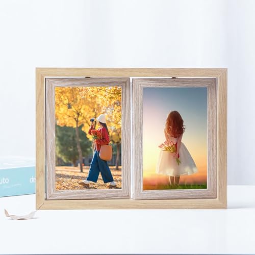 Homxi Bilderrahmen Modern 10.16 x 15.24 cm Family,Bilderwand Esszimmer Modern MDF und Glas, mit 2 Öffnungen Klappbar,Querformat und Vertikal,Tischplatte,Holz Homxi Bilderrahmen Modern 10.16 x 15.24 cm Family,Bilderwand Esszimmer Modern MDF und Glas, mit 2 Öffnungen Klappbar,Querformat und Vertikal,Tischplatte,Holz von Homxi
