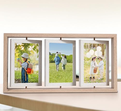 Homxi Foto Rahmen 10.16 x 15.24 Friends,MDF Bilderrahmen Deko Schlafzimmer, mit 3 Öffnungen Klappbar,Querformat und Vertikal,Tischplatte,Holz Homxi Foto Rahmen 10.16 x 15.24 Friends,MDF Bilderrahmen Deko Schlafzimmer, mit 3 Öffnungen Klappbar,Querformat und Vertikal,Tischplatte,Holz von Homxi