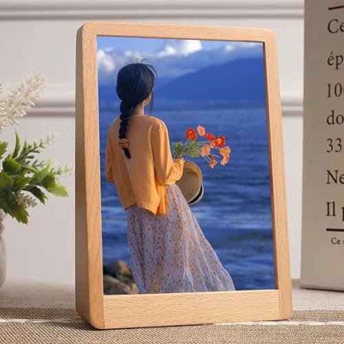 Homxi Fotorahmen 12.7 x 17.78 cm Familie,Bilderrahmen Silberhochzeit Holz und Acryl, Vertikal,Tischplatte,Holz Homxi Fotorahmen 12.7 x 17.78 cm Familie,Bilderrahmen Silberhochzeit Holz und Acryl, Vertikal,Tischplatte,Holz von Homxi