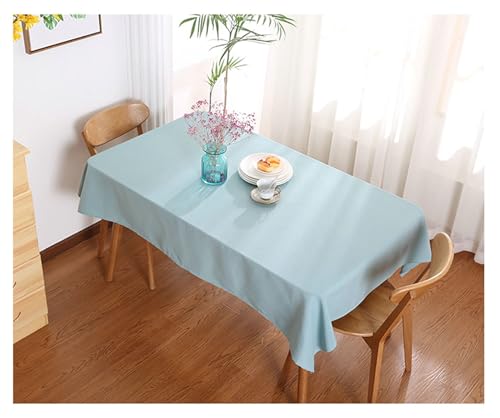 Homxi Tischdecke Couchtisch Rechteckige,100 W x 140 L cm,Tischdecke Balkon Polyester Einfarbig Hellblau Tischdekoration von Homxi
