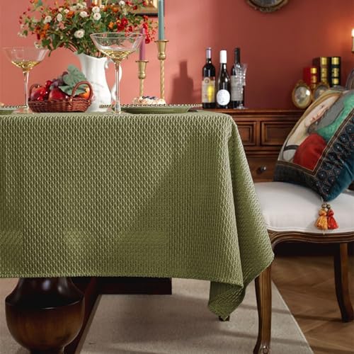 Homxi Tischdecke Outdoor Quadratisch 90 W x 90 L cm,Tischwäsche Grün Einfarbig Leinen Baumwolle Outdoor Tischdecke von Homxi