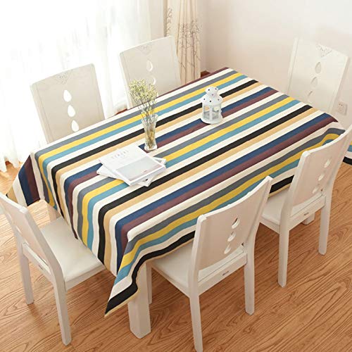 Homxi Tischdecke Outdoor Rechteckige 110 W x 170 L cm,Tischtuch Garten Blau Gelb Streifen Baumwolle Tischdecke für Balkontisch Homxi Tischdecke Outdoor Rechteckige 110 W x 170 L cm,Tischtuch Garten Blau Gelb Streifen Baumwolle Tischdecke für Balkontisch von Homxi