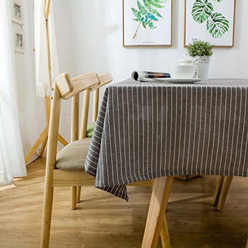 Homxi Tischdecke Quadratisch Groß 110 W x 110 L cm,Tischtuch Stehtisch Kaffee Streifen Baumwolle Tischdecke für Draußen von Homxi