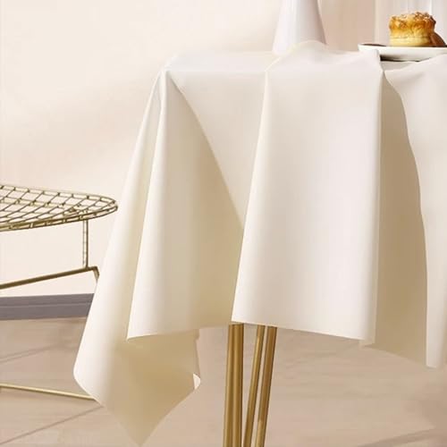 Homxi Tischdecke Rechteckig Abwaschbar,80 W x 120 L cm,Tischwäsche Tisch PVC Einfarbig Beige Weiß Tischtuch für Tisch Homxi Tischdecke Rechteckig Abwaschbar,80 W x 120 L cm,Tischwäsche Tisch PVC Einfarbig Beige Weiß Tischtuch für Tisch von Homxi