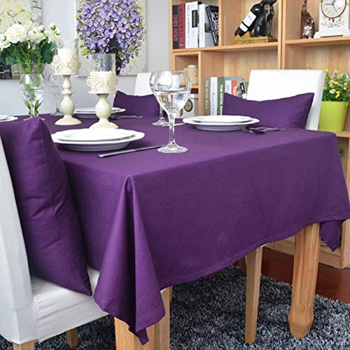 Homxi Tischdecke Rechteckige Garten 140 W x 220 L cm,Tischdeko Lila Einfarbig Baumwolle Tischdecke Ostern Homxi Tischdecke Rechteckige Garten 140 W x 220 L cm,Tischdeko Lila Einfarbig Baumwolle Tischdecke Ostern von Homxi