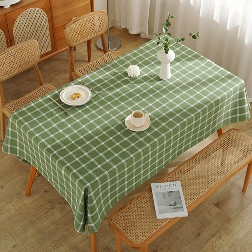 Homxi Tischtuch Klein Quadrat 140 W x 140 L cm,Fleckabweisende Tischdecke Grün Quadrat Leinen Baumwolle Tischdecke für Aussen Homxi Tischtuch Klein Quadrat 140 W x 140 L cm,Fleckabweisende Tischdecke Grün Quadrat Leinen Baumwolle Tischdecke für Aussen von Homxi