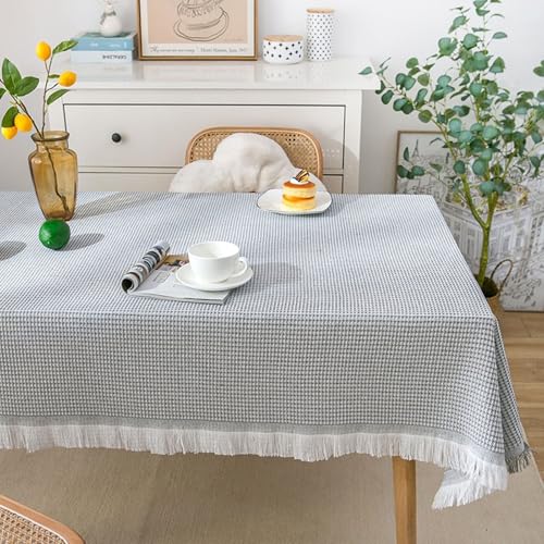 Homxi Tischtuch Rechteckig Outdoor,90 W x 210 L cm,Tischdecke für Draussen Baumwolle Einfarbig mit Quaste Grau Weiß Tischdecke Outdoor Homxi Tischtuch Rechteckig Outdoor,90 W x 210 L cm,Tischdecke für Draussen Baumwolle Einfarbig mit Quaste Grau Weiß Tischdecke Outdoor von Homxi
