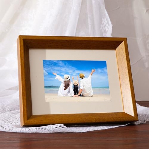 Homxi Vintage A4 Fotorahmen 21.09 x 29.72 Familie,Holz Bilderrahmen Silberhochzeit, Querformat und Vertikal,Wand und Tischplatte,Braun Homxi Vintage A4 Fotorahmen 21.09 x 29.72 Familie,Holz Bilderrahmen Silberhochzeit, Querformat und Vertikal,Wand und Tischplatte,Braun von Homxi