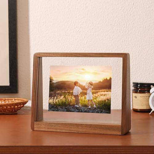 Homxi Vintage Bilderrahmen 20.32 x 25.4,Bilderwand Wohnzimmer Holz und Acryl, Querformat,Tischplatte,Nussbaum Homxi Vintage Bilderrahmen 20.32 x 25.4,Bilderwand Wohnzimmer Holz und Acryl, Querformat,Tischplatte,Nussbaum von Homxi