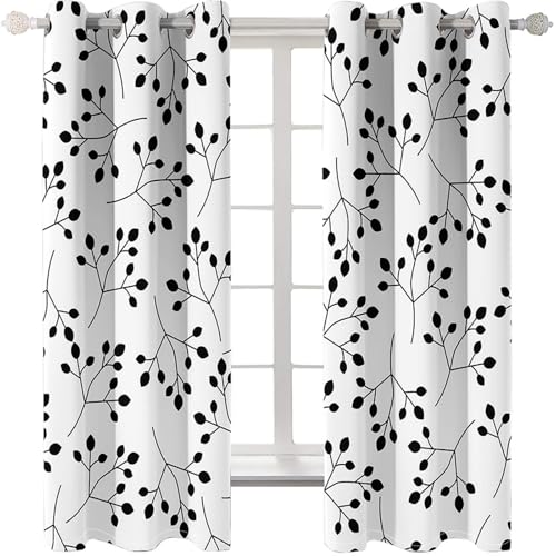 Homxi Vorhang Blickdicht Kinderzimmer 2er Set,2 x 244W x 214H cm,Gardinen mit Ösen Baumzweige und Blätter Gardinen Schwarz Vorhänge Küchen Homxi Vorhang Blickdicht Kinderzimmer 2er Set,2 x 244W x 214H cm,Gardinen mit Ösen Baumzweige und Blätter Gardinen Schwarz Vorhänge Küchen von Homxi