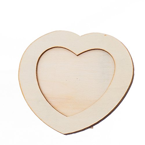Herz Bilderrahmen Holz Fotorahmen Holzrahmen zum Basteln bemalen Kinder Erwachsener DIY Zubehör - Herz Herz Bilderrahmen Holz Fotorahmen Holzrahmen zum Basteln bemalen Kinder Erwachsener DIY Zubehör - Herz von Homyl