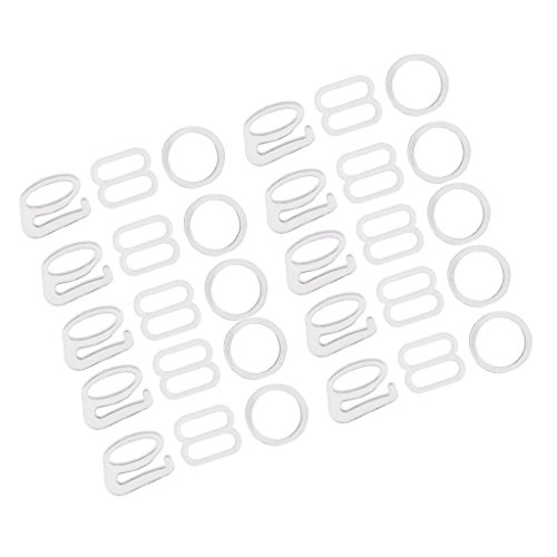 Homyl 10 Sets Plastik Ringe + Schieber BH Nähzubehör Unterwäsche Zubehör Set - Weiß, 1 cm von Homyl