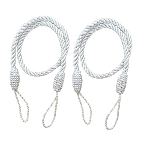Homyl 2er-Set Raffhalter Seilhalter Gardinen Vorhänge Deko Kordel aus Polyester - Weiß 1 Homyl 2er-Set Raffhalter Seilhalter Gardinen Vorhänge Deko Kordel aus Polyester - Weiß 1 von Homyl