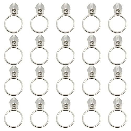 Honbay 20 Stück Zinklegierung #5 Silberring Stern Reißverschluss Kopf Mode Spule Reißverschluss Abzieher Metall Reißverschluss Schieber für Gepäck, Geldbörsen, Taschen, Kleidung, Schuhe (C) von Honbay