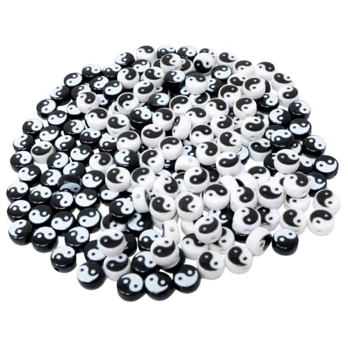 Honbay 200 Stück Yin-Yang-Acrylperlen, runde Abstandshalter, lose Perlen für Armbänder, Halsketten, Ohrringe, Schmuckherstellung – 2 Farben Honbay 200 Stück Yin-Yang-Acrylperlen, runde Abstandshalter, lose Perlen für Armbänder, Halsketten, Ohrringe, Schmuckherstellung – 2 Farben von Honbay