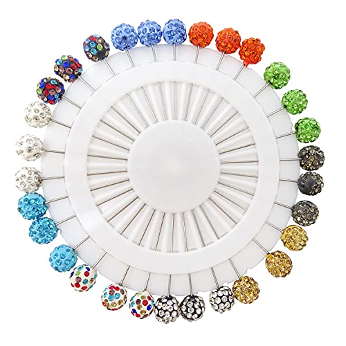 Honbay 30 Stück Hijab-Nadeln mit Sicherheitskappen, bunte Kristall-Strass-Kugel, muslimische Hijab-Schalnadeln, Brosche, Schal, Pullover, Strickjacke, Sicherheitsnadeln, Nähen, hakenfreie Nadeln (B) Honbay 30 Stück Hijab-Nadeln mit Sicherheitskappen, bunte Kristall-Strass-Kugel, muslimische Hijab-Schalnadeln, Brosche, Schal, Pullover, Strickjacke, Sicherheitsnadeln, Nähen, hakenfreie Nadeln (B) von Honbay