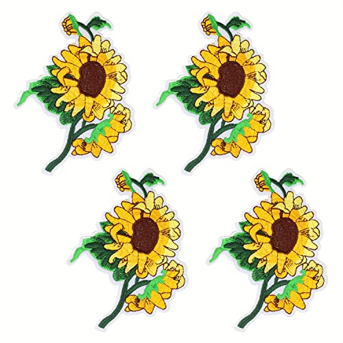 Honbay 4 große, niedliche, zarte Sonnenblumen-Applikationen, dekorative Aufnäher, Bestickt, zum Aufnähen/Aufbügeln, für Hemden, Mäntel, Jacken, Rucksäcke, Hüte, Jeans Honbay 4 große, niedliche, zarte Sonnenblumen-Applikationen, dekorative Aufnäher, Bestickt, zum Aufnähen/Aufbügeln, für Hemden, Mäntel, Jacken, Rucksäcke, Hüte, Jeans von Honbay