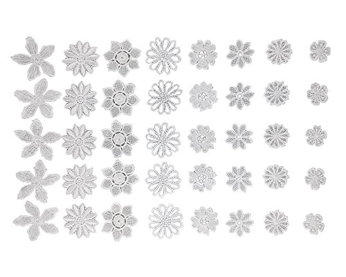 Honbay 40 Stück gemischte weiße Spitzen-Blumen-Applikationen zum Nähen und Basteln Honbay 40 Stück gemischte weiße Spitzen-Blumen-Applikationen zum Nähen und Basteln von Honbay